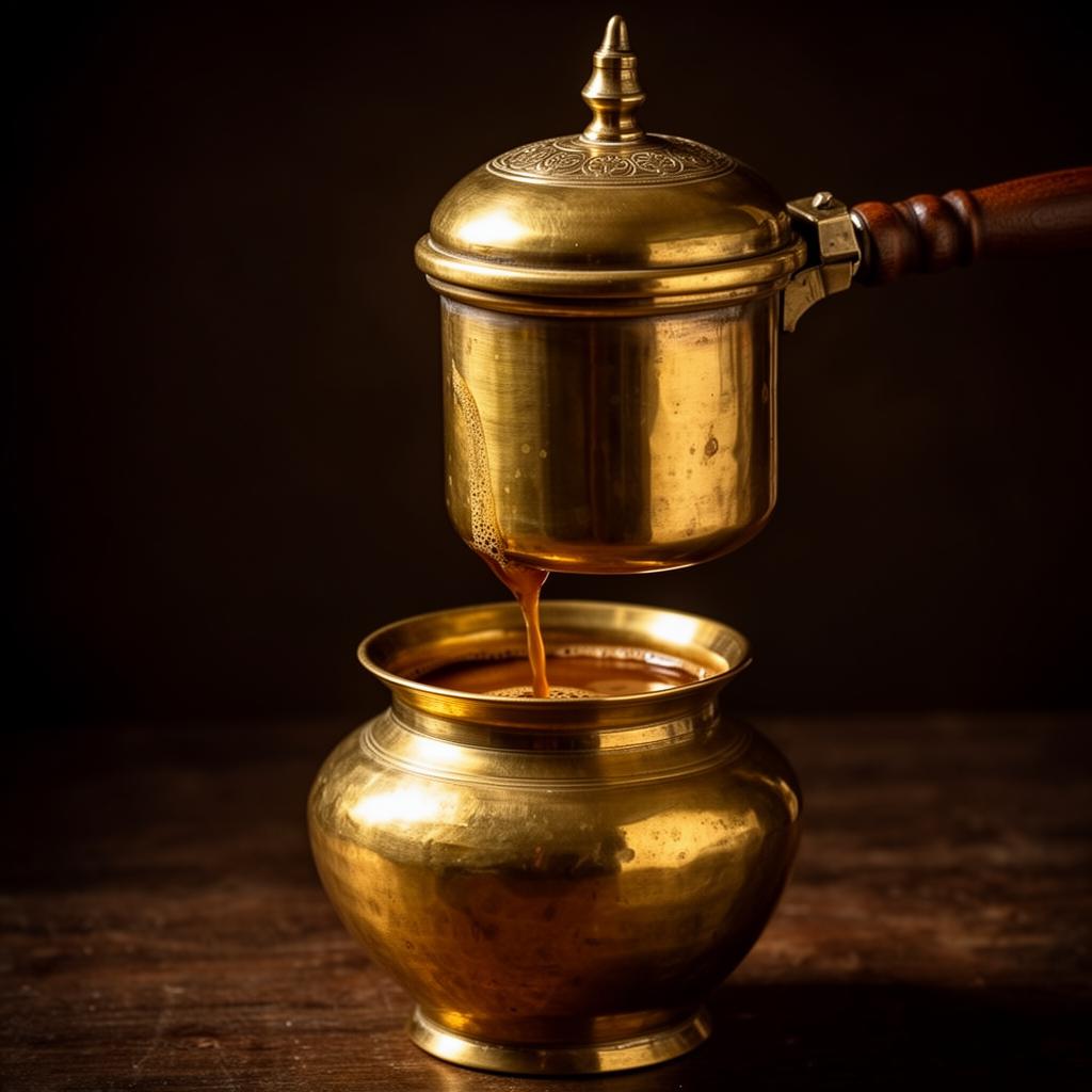 Traditional South Indian brass coffee filter